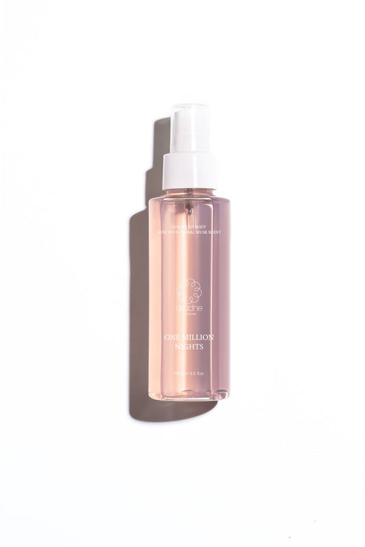 One Million Nights Empowering Body Mist bottle front side.