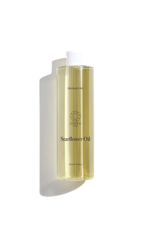 Starflower Body Oil bottle front side.